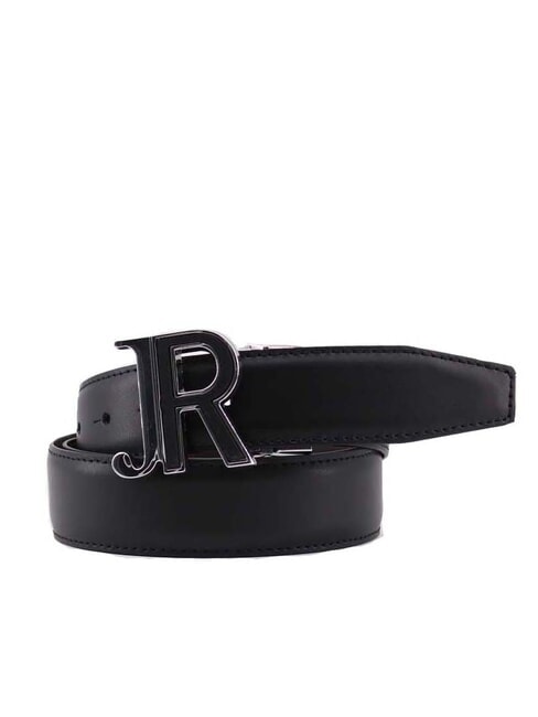 JOHN RICHMOND JR LOGO Dwustronny pasek skórzany czarny/ciemnobrązowy - Paski