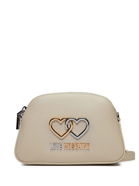 LOVE MOSCHINO TWINS Mała torba na ramię kość słoniowa - Torby damskie