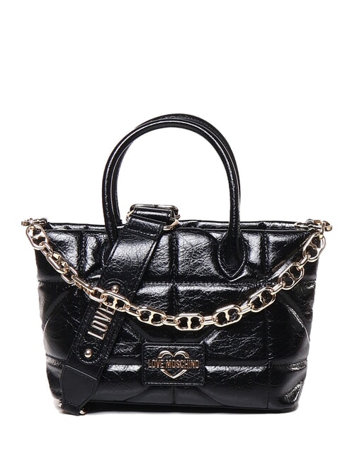 LOVE MOSCHINO GEOMETRIC QUILTED Torebka z paskiem na ramię Czarny - Torby damskie