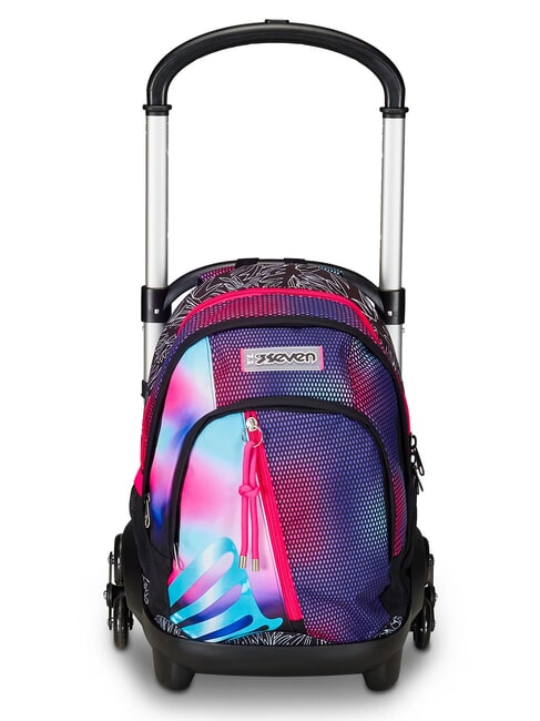 SEVEN FLEX SHADEFULL GIRL Odpinany plecak na kółkach, 3 kółka fioletowy - Plecaki z wózkiem