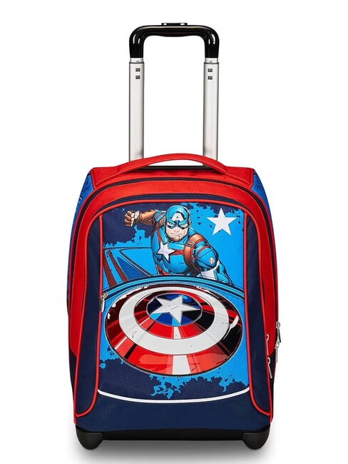 CAPTAIN AMERICA LEGENDARY AVENGER BIG Plecak na kółkach 2-kołowy niebiesko-głęboki - Plecaki z wózkiem