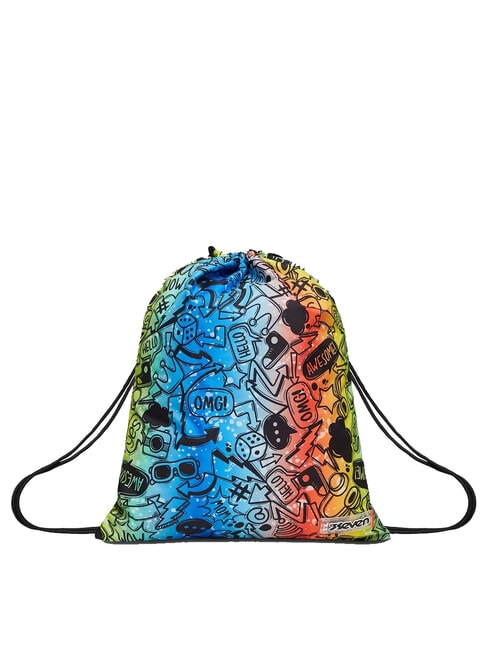 SEVEN SAKKY FLUO STAMP Torba szkolna Czarny - Plecaki szkolne i rekreacyjne
