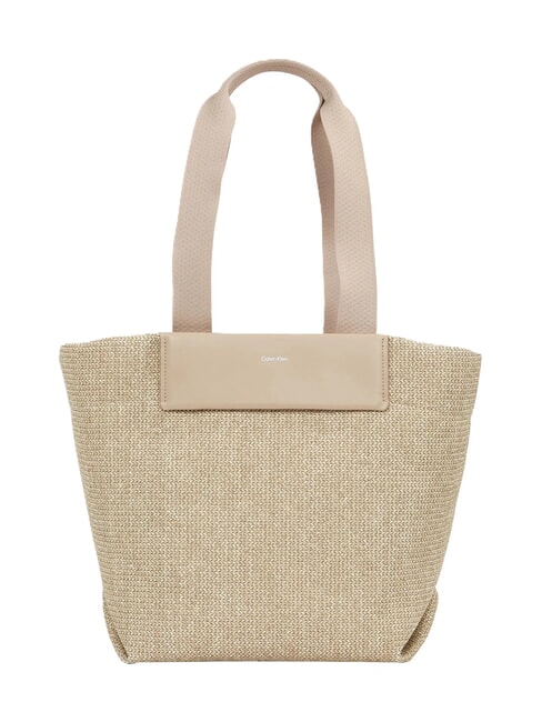 CALVIN KLEIN CK RAFFIA Kupujący na ramieniu porcelana - Torby damskie