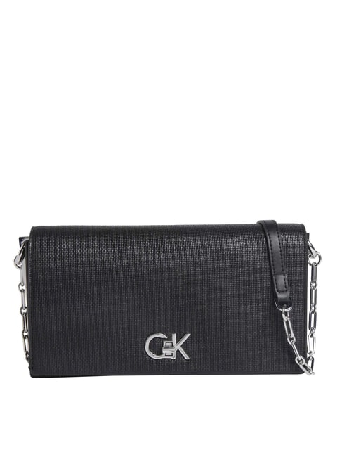 CALVIN KLEIN CK CHAIN Mała torba na ramię czarny - Torby damskie
