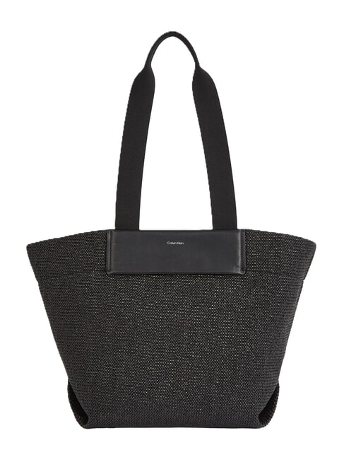CALVIN KLEIN CK RAFFIA Kupujący na ramieniu czarny - Torby damskie
