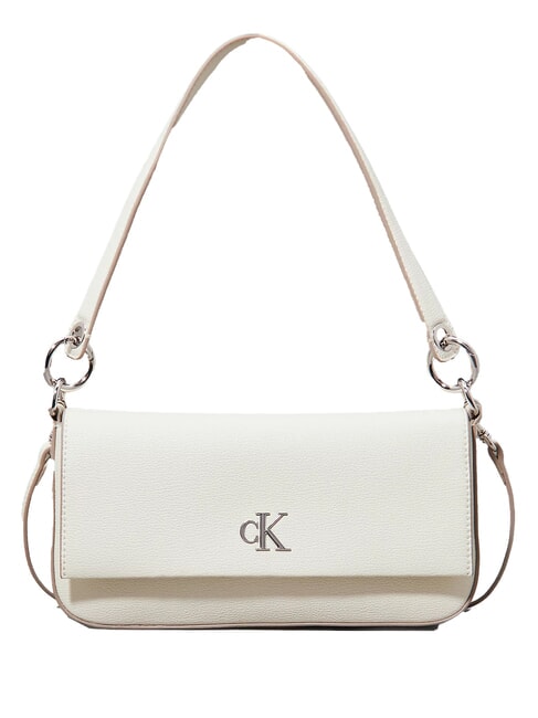CALVIN KLEIN MINIMAL MONOGRAM Torba na ramię z paskiem na ramię brzoza srebrna - Torby damskie
