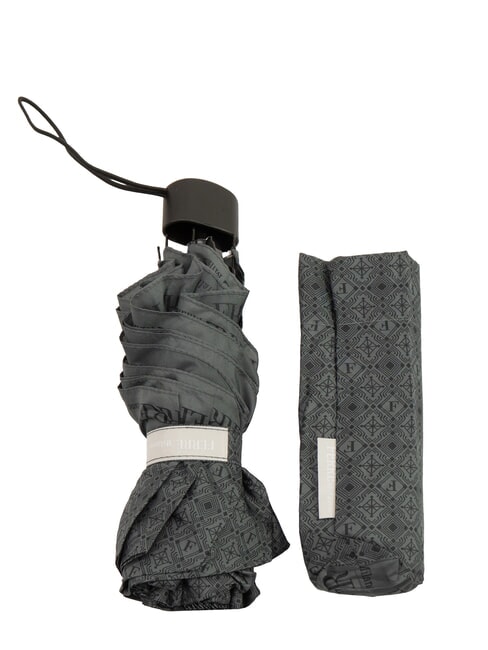 FERRÈ MINI Wiatroszczelny parasol ręczny szary krawat 01 - Parasole