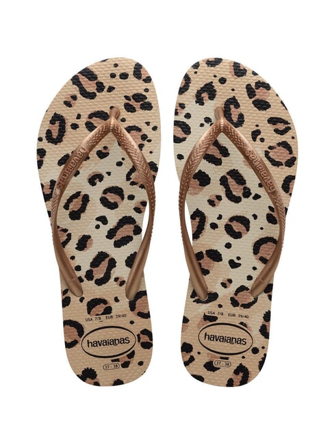 HAVAIANAS SLIM ANIMALS Klapki beżowy/beżowy - Buty damskie