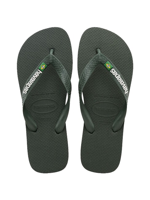 HAVAIANAS BRASIL LOGO Klapki  zielone oliwki/zielone oliwki - Buty uniseks