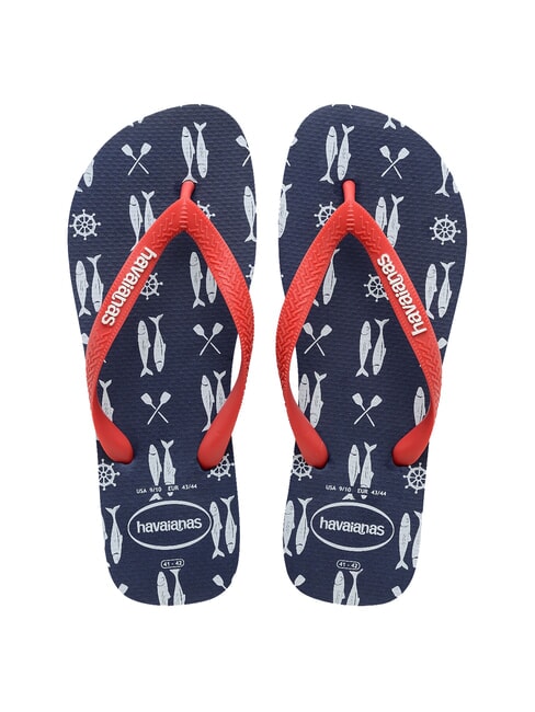 HAVAIANAS TOP NAUTICAL Klapki granatowy/rubinowoczerwony - Buty męskie