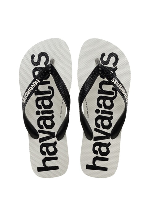 HAVAIANAS TOP LOGOMANIA 2 Klapki biały / czarny / biały - Buty damskie