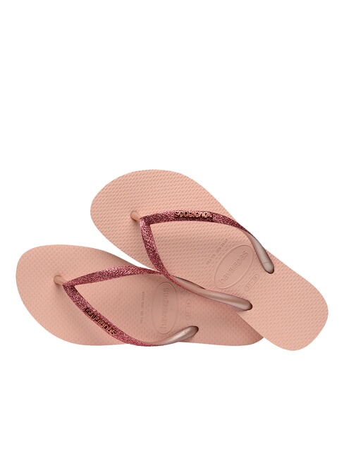HAVAIANAS SLIM GLITTER II Klapki różowy/różowy - Buty damskie