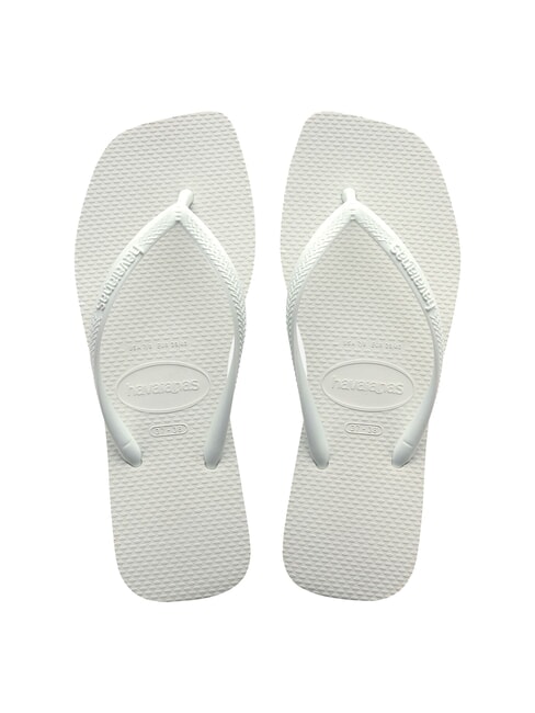 HAVAIANAS SLIM SQUARE Klapki z kwadratowym noskiem biały - Buty damskie