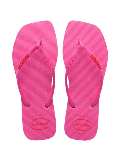 HAVAIANAS SQUARE LOGO Klapki różowy strumień - Buty damskie
