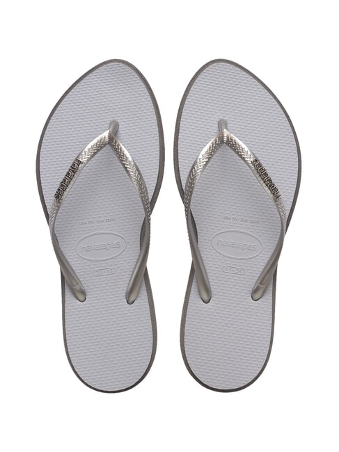 HAVAIANAS SLIM POINT Klapki stalowy/szary - Buty damskie