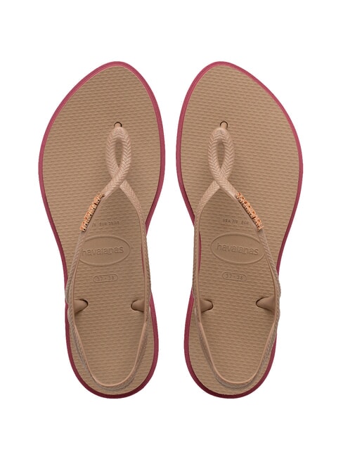 HAVAIANAS LUNA POINT Sandały typu japonki różowy/złoty - Buty damskie