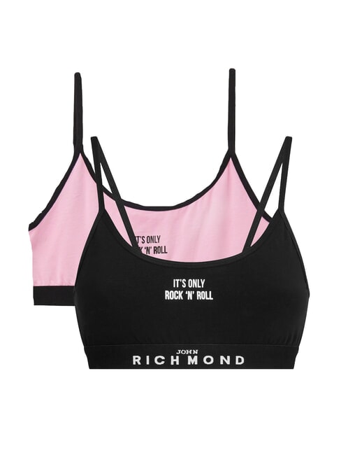 JOHN RICHMOND RIVIERE 2 biustonosze typu bandeau czarny/różowy - Biustonosze damskie