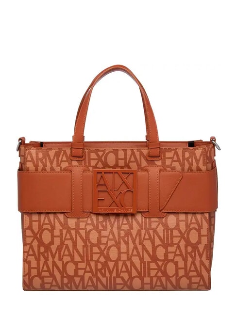 ARMANI EXCHANGE LOGO ALL OVER Torebka z paskiem na ramię krzywka. róże/samochód. kawiarnia - Torby damskie