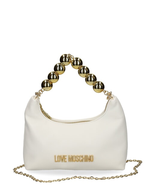 LOVE MOSCHINO CHAIN Mała torebka z paskiem na ramię biały - Torby damskie