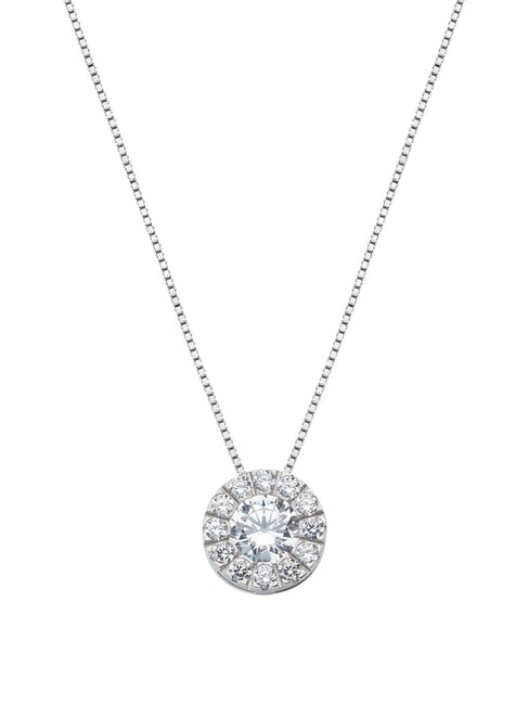 AMEN DIAMONDS Okrągły wisiorek srebrny naszyjnik rod - Naszyjniki