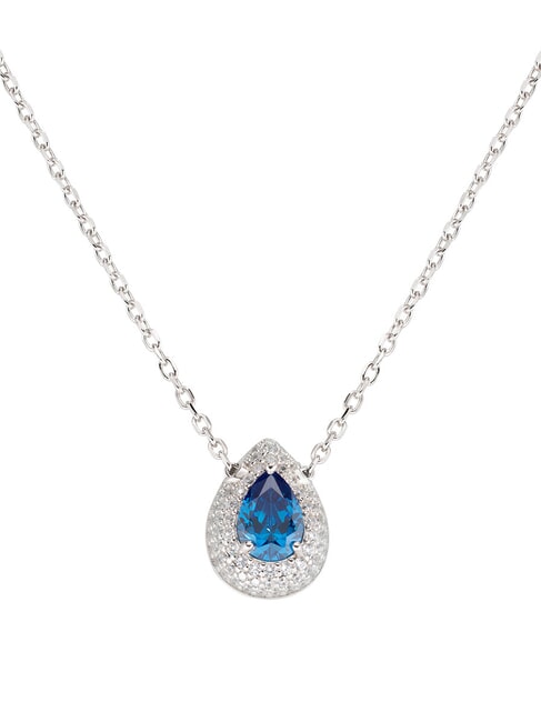 AMEN DIAMONDS Srebrny naszyjnik z cyrkonią rod - Naszyjniki