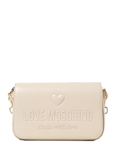 LOVE MOSCHINO MADE WITH LOVE Torba na ramię kość słoniowa - Torby damskie