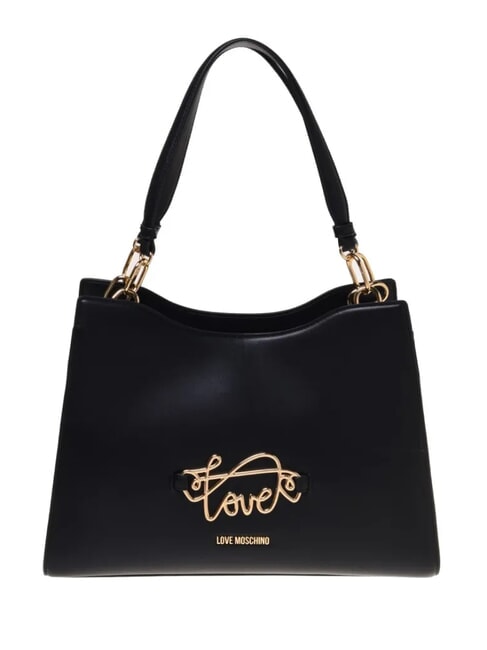 LOVE MOSCHINO CURSIVE L Torba na ramię Czarny - Torby damskie