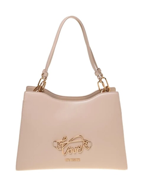 LOVE MOSCHINO CURSIVE L Torba na ramię beżowy - Torby damskie