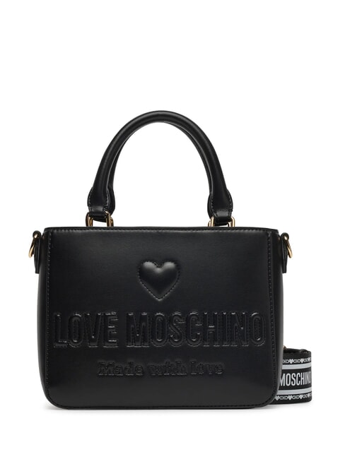LOVE MOSCHINO MADE WITH LOVE Mała torebka z paskiem na ramię Czarny - Torby damskie