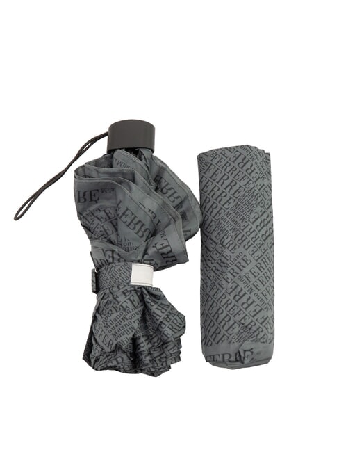 FERRÈ MINI Wiatroszczelny parasol ręczny szary krawat 02 - Parasole