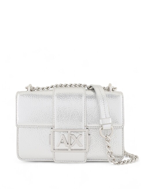 ARMANI EXCHANGE JODIE METALLIC  Mała torebka na ramię / torba crossbody srebrny - Torby damskie