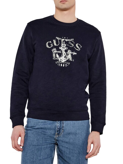 GUESS ANCHOR Bluza bawełniana inteligentnyniebieski - Bluzy męskie