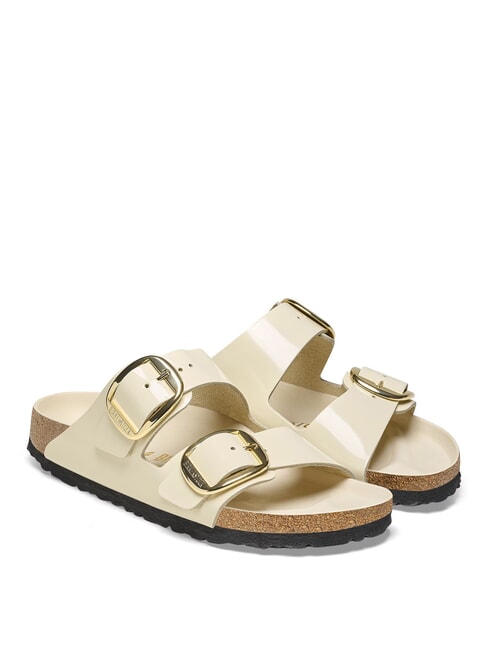 BIRKENSTOCK ARIZONA BIG BUCKLE  Sandały skórzane połysk ecru - Buty damskie