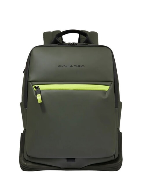PIQUADRO CORNER SPECIALE GOMMATO Plecak na laptopa 15,6" ZIELONY - Plecaki na laptopa do pracy