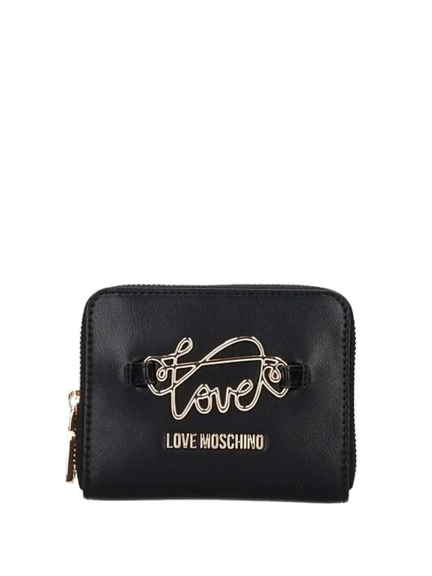 LOVE MOSCHINO LOGO ITALICS Portfel zapinany na suwak Czarny - Portfele damskie