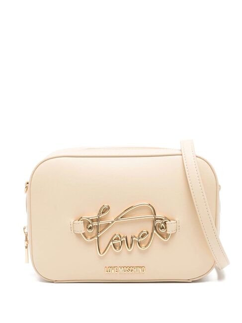 LOVE MOSCHINO CURSIVE LOGO Mała torba na ramię beżowy - Torby damskie