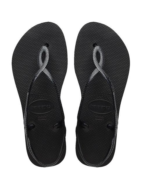 HAVAIANAS LUNA FLATFORM Sandały typu japonki na platformie CZARNY - Buty damskie