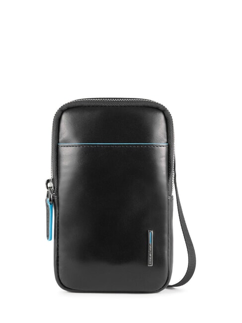 PIQUADRO BLUE SQUARE Skórzane etui na telefon komórkowy Czarny - Torby na ramię męskie
