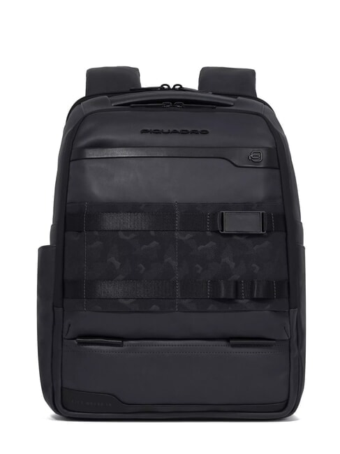PIQUADRO FXP Skórzany plecak na laptopa 14" Czarny - Plecaki na laptopa do pracy