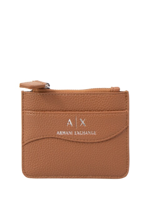 ARMANI EXCHANGE WAVE Uchwyt na kartę Zip whisky - Portfele damskie