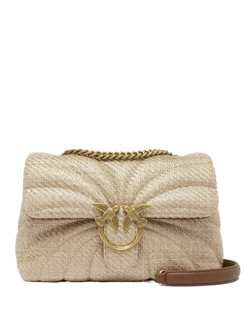 PINKO LOVE PUFF CLASSIC Torba na ramię beżowo-dymno-szary-antyczne złoto - Torby damskie
