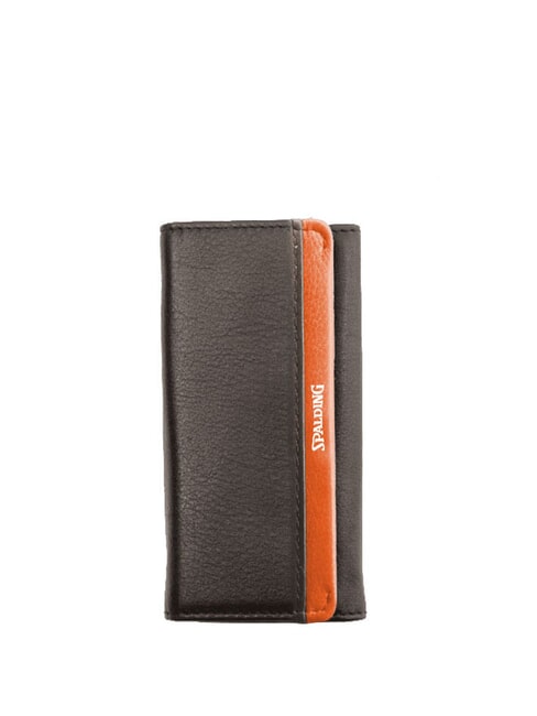 SPALDING STRIPE Etui na klucze skórzane brązowy/pomarańczowy - Brelok