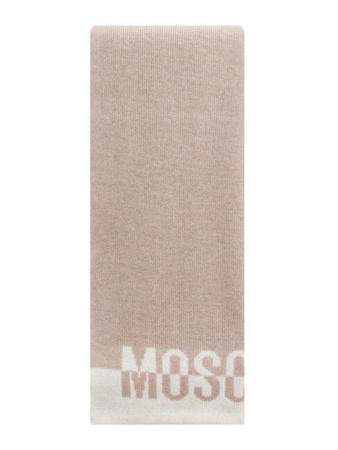 MOSCHINO BICOLOR Szalik z logo beżowy - Szaliki