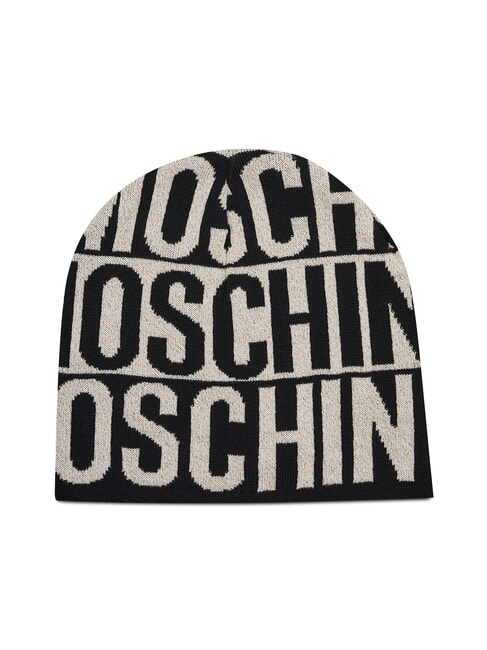 MOSCHINO LOGO ALL OVER Jarmułka czarny/beżowy - Włosy