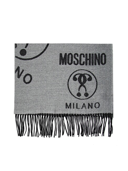 MOSCHINO JACQUARD Szalik z frędzlami szary - Szaliki