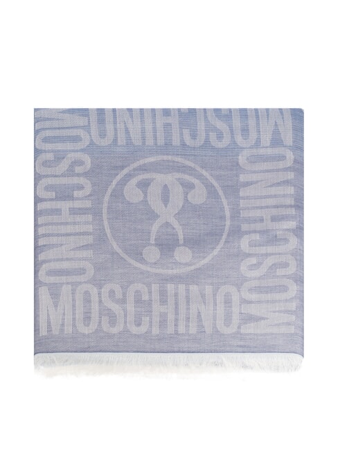 MOSCHINO LOGO ALL OVER Etola błękitny - Szaliki