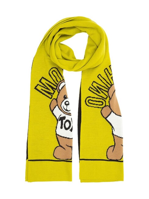 MOSCHINO TEDDY Szalik z mieszanki wełny wapno - Szaliki