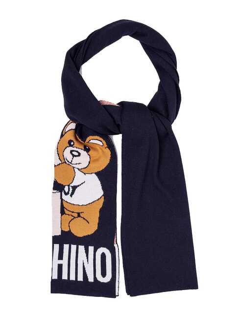 MOSCHINO TEDDY BOX Szalik niebieski - Szaliki