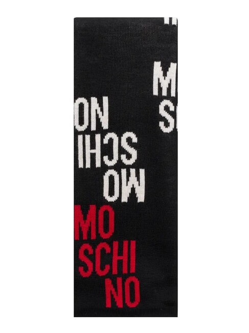 MOSCHINO LOGO BICOLOR Szalik z mieszanki wełny czarny - Szaliki