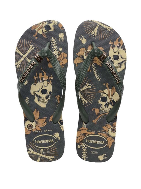 HAVAIANAS TOP TRIBO Klapki zielone oliwki/zielone oliwki - Buty męskie